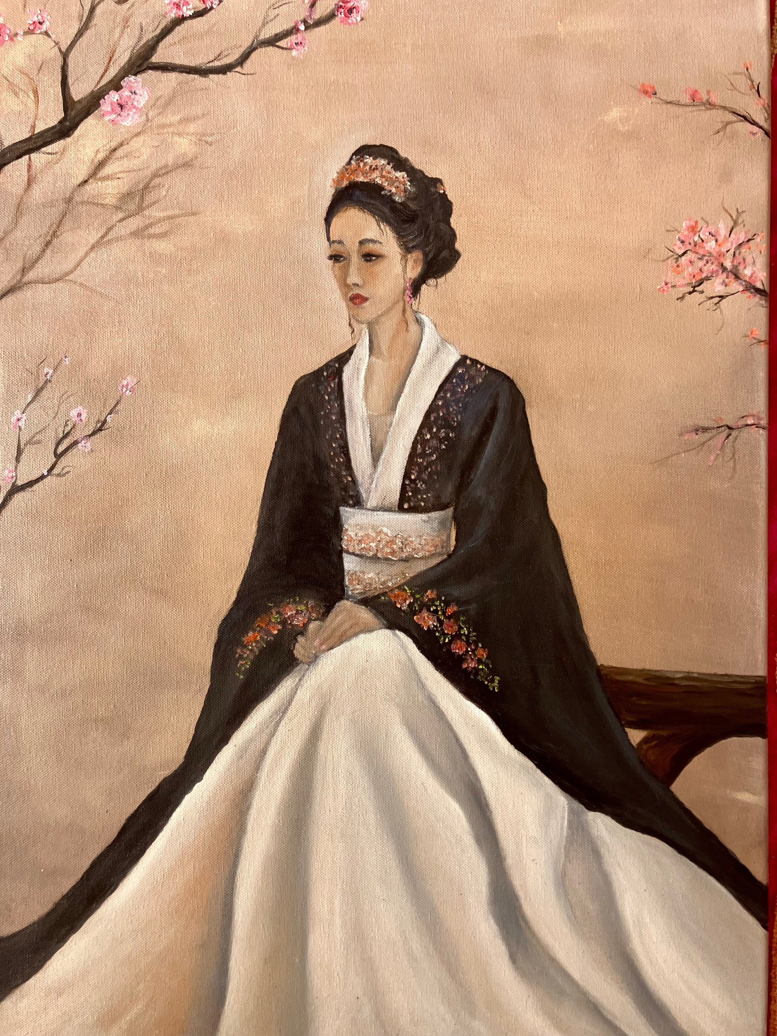 Korejská žena.Olej 70x50 cm