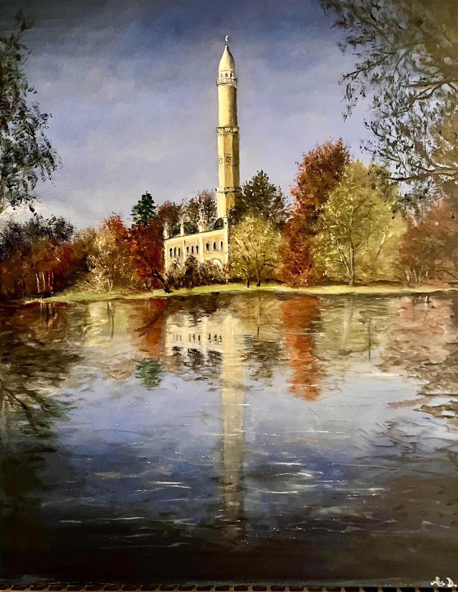 Lednice Minaret.Olej