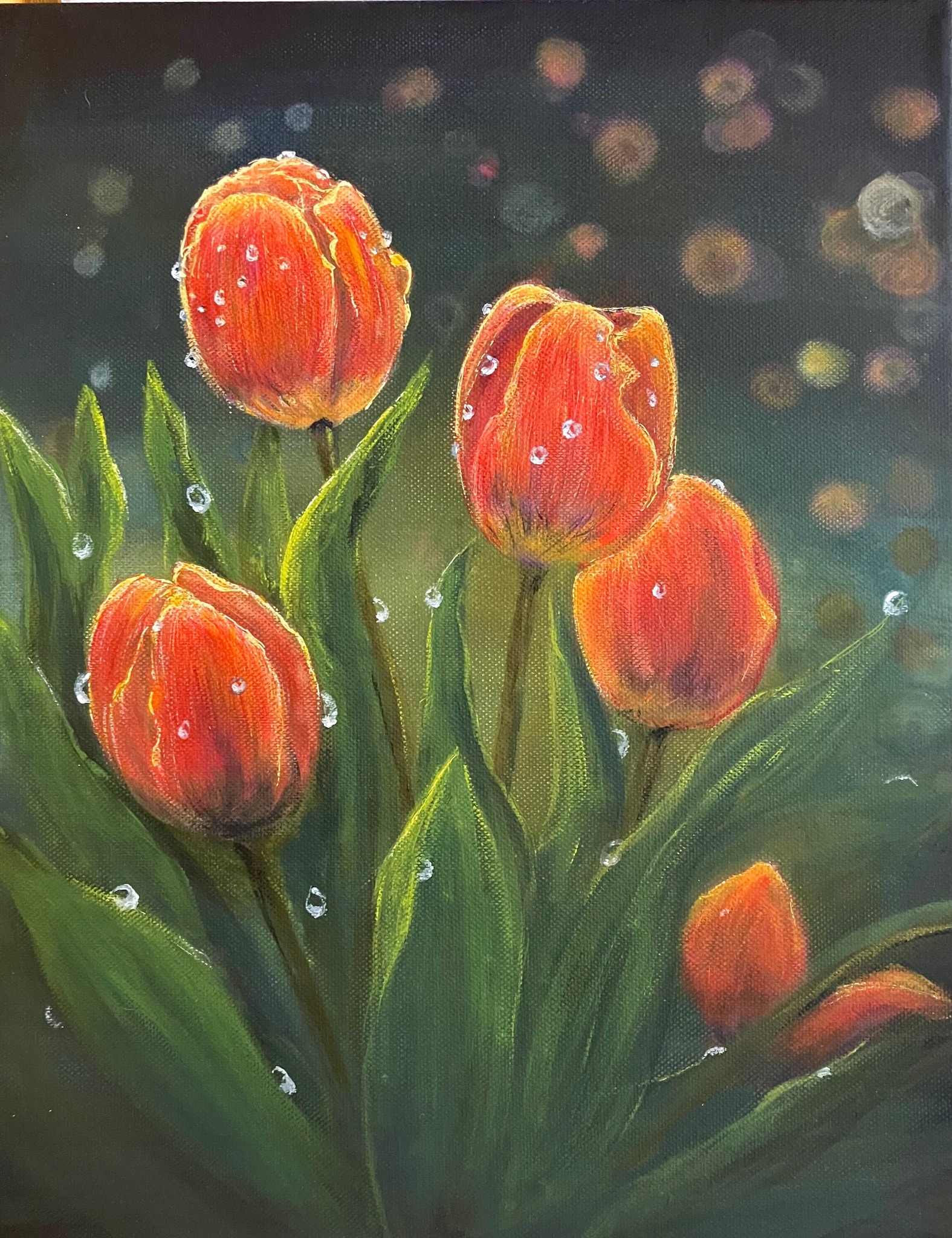 Tulipány .Akryl 40x30cm