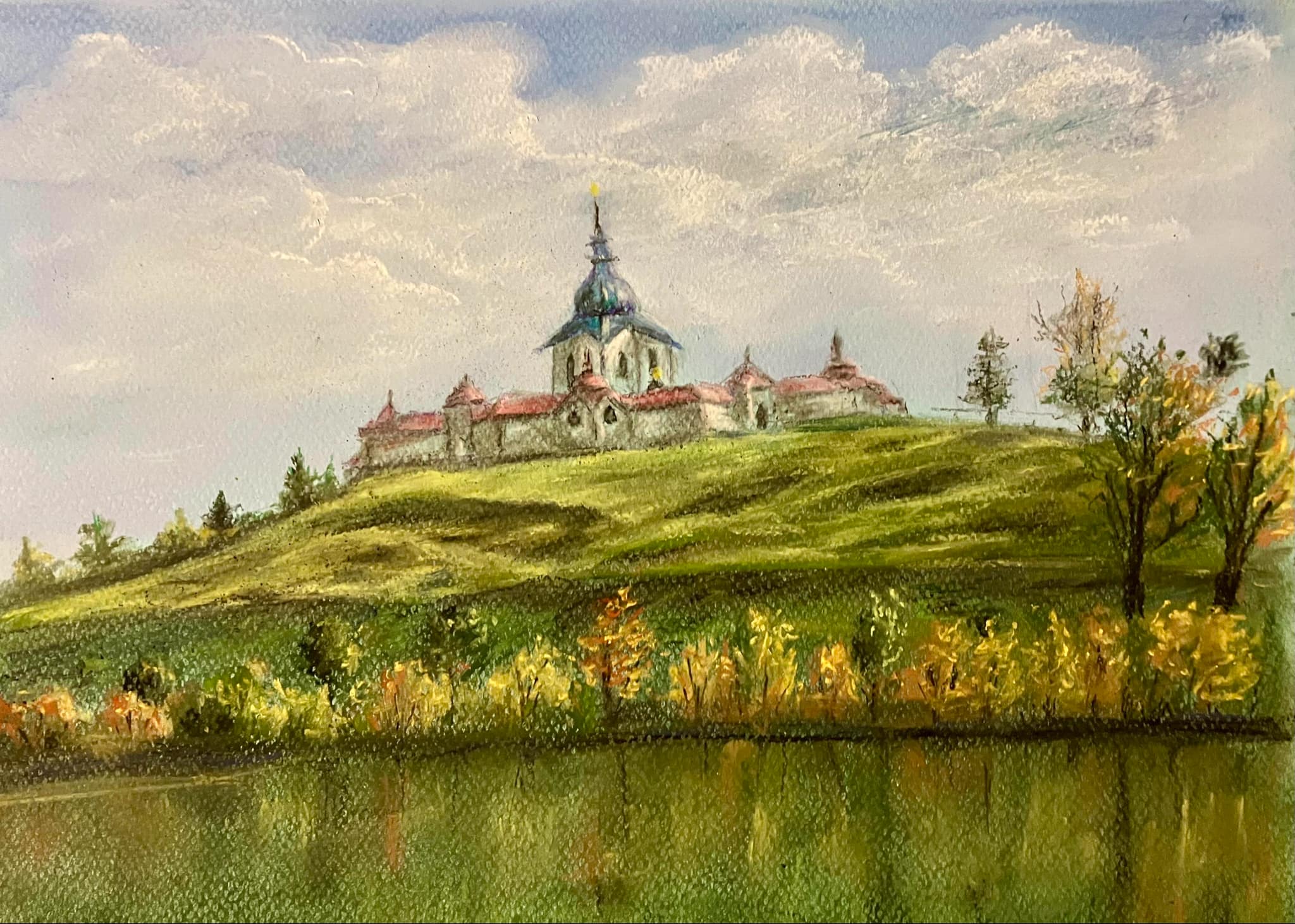 Zelená hora soft pastel