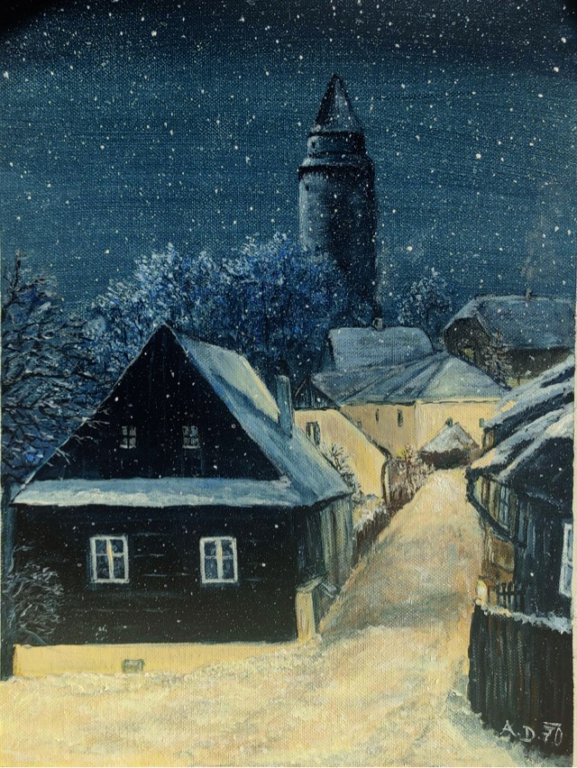 Zima na Štenberku Akryl 30x40 cm